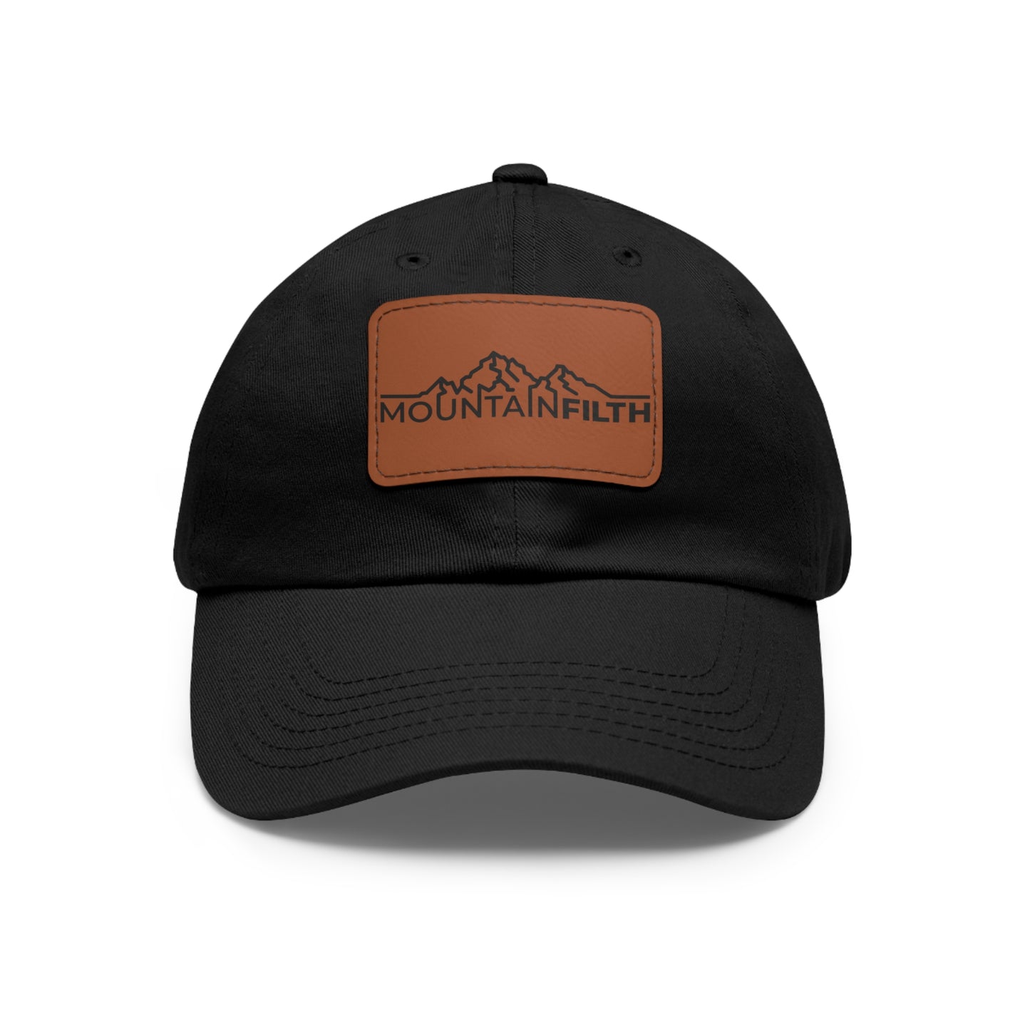 Leather Patch Dad Hat — Mountain Filth Outdoor Baseball Cap