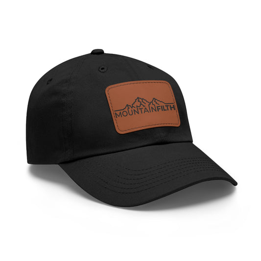 Leather Patch Dad Hat — Mountain Filth Outdoor Baseball Cap