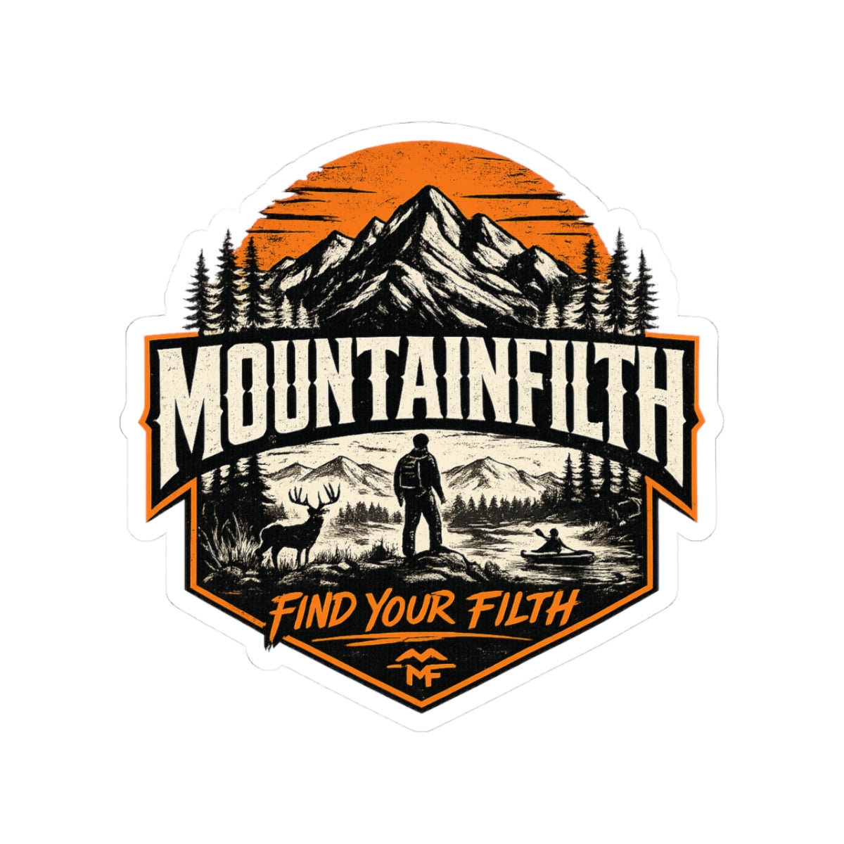 MountainFilth Adventure Sticker — "Find Your Filth" Outdoor Laptop Decal