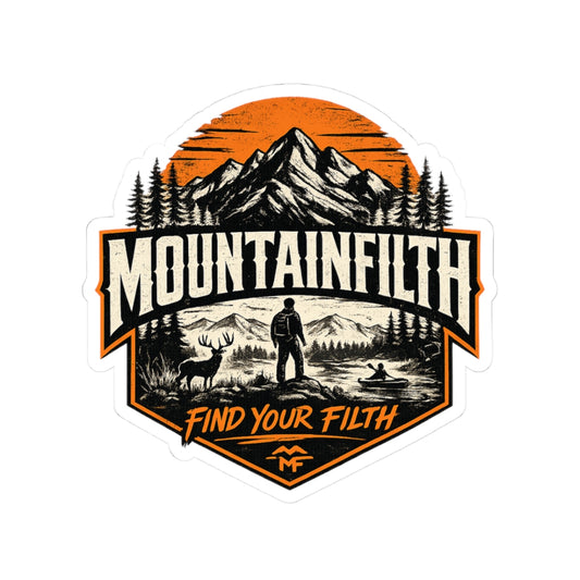 MountainFilth Adventure Sticker — "Find Your Filth" Outdoor Laptop Decal