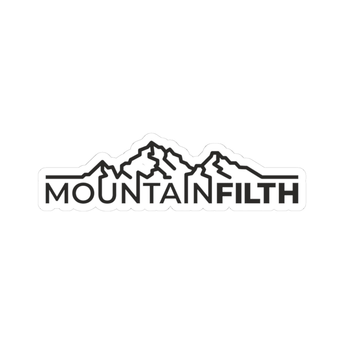 Mountain Filth Sticker — Outdoor Mountain Logo Kiss-Cut Decal