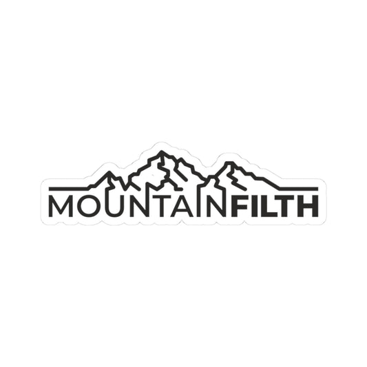 Mountain Filth Sticker — Outdoor Mountain Logo Kiss-Cut Decal