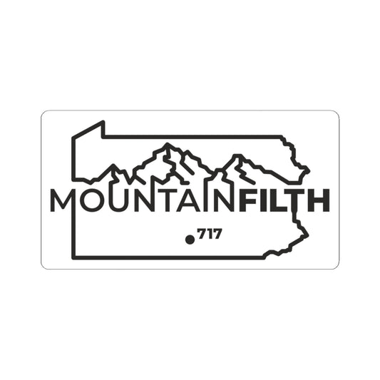 Mountains & State Outline Kiss-Cut Sticker — "MOUNTAINFILTH" 717 Laptop Decal